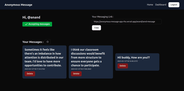 Anonymous Messaging App
